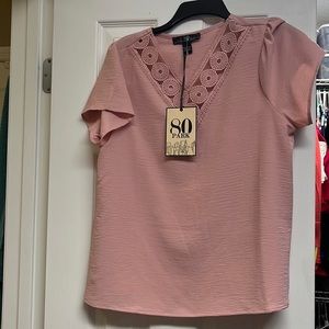 80 Park Felicity top with lace neckline
